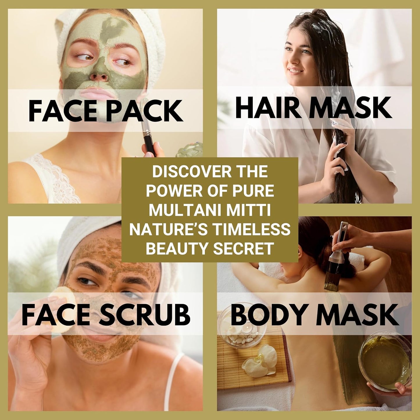 Bliss of Earth Multani Mitti Powder for Face | Natural Multani Mitti for Hair & Skin | Exfoliates, Soothes, Nourishes, Smoothens Skin & Supports Scalp Health | 100 gm