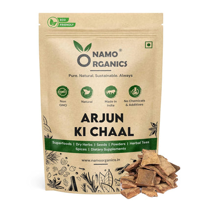 Namo Organics - Arjun ki Chaal â€“ 400g Arjuna Bark â€“ To Support Heart Health & Promote Good Cholesterol | Ayurvedic Heart Health Support | Natural, Sun-Dried, Unprocessed |