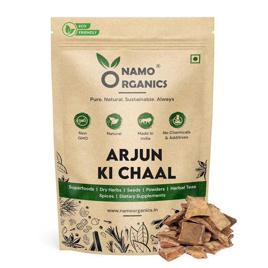 Namo Organics - Arjun ki Chaal â€“ 400g Arjuna Bark â€“ To Support Heart Health & Promote Good Cholesterol | Ayurvedic Heart Health Support | Natural, Sun-Dried, Unprocessed |