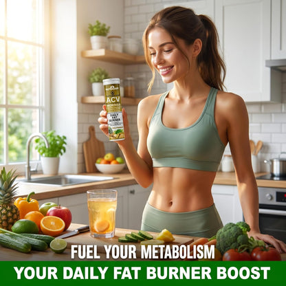 Nutrasium ACV Moringa Metabolism Plus | Apple Cider Vinegar Effervescent Tablet | For Supports Weight Loss, Control Cravings, Convert Fat Into Energy, Boost Energy & Immunity | 15 Tablets Pineapple