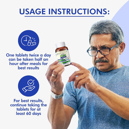 FYTIKA Flexi Move - 60 Tablets (Pack of 1)| Glucosamine, Rosehip Powder, Boswellia Extract | 4 in 1 Formula that Supports Your Bone, Joint, And Cartilage Health | For Men and Women