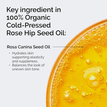 The Ordinary 100% Organic Cold-Pressed Rose Hip Seed Oil, Addresses Signs of Aging by Improving the Appearance of Uneven Skin Tone, Supporting Skin Elasticity, 30ml