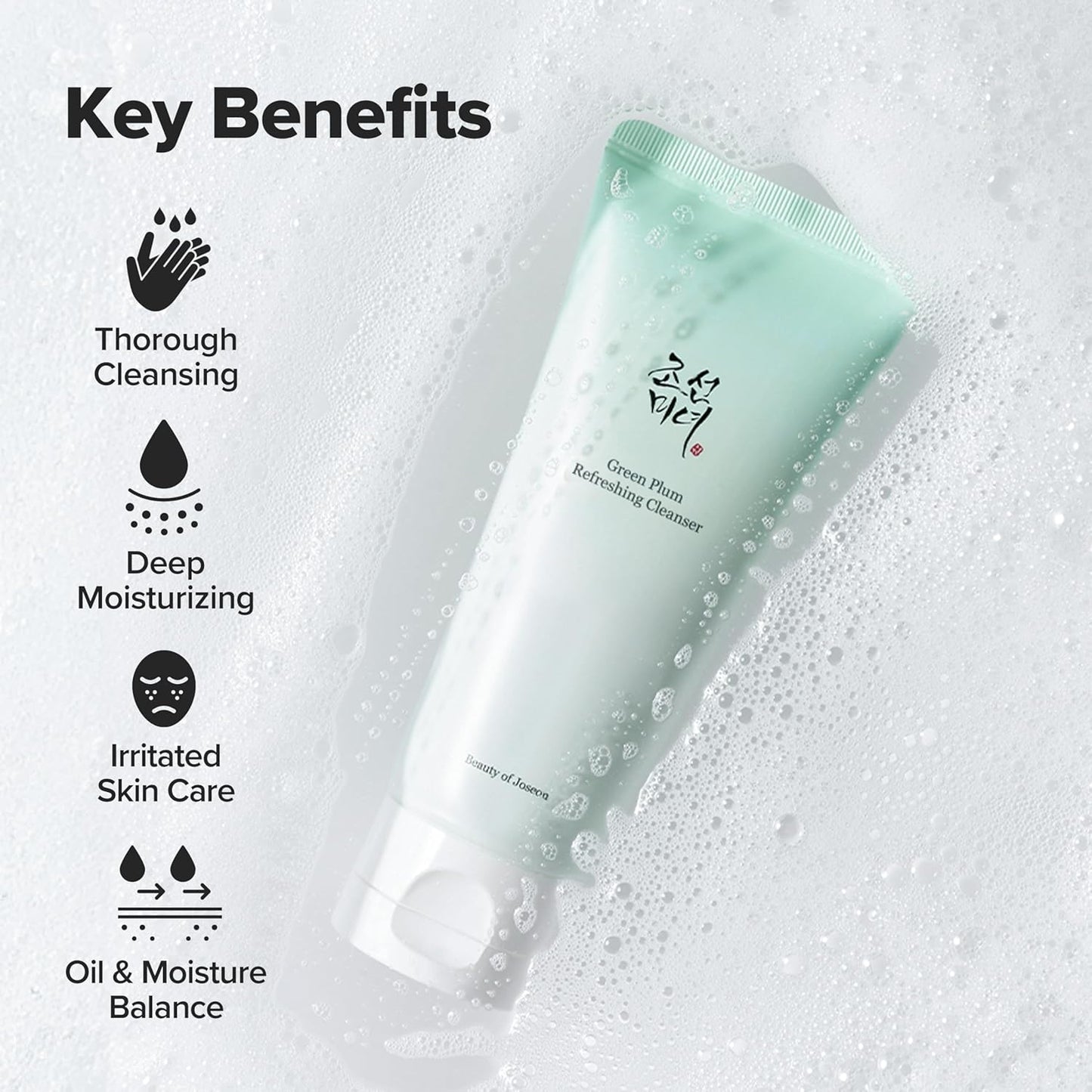 Beauty of Joseon Green Plum Refreshing Cleanser (100ml) | Deep Pore Cleansing, Gentle Facial Cleanser for Acne-Prone Skin