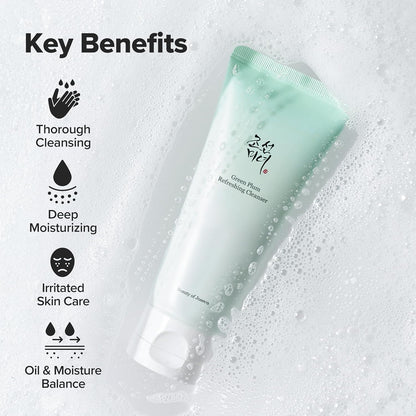 Beauty of Joseon Green Plum Refreshing Cleanser (100ml) | Deep Pore Cleansing, Gentle Facial Cleanser for Acne-Prone Skin