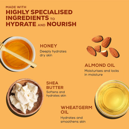 Joy Honey & Almonds Deep Nourishing Moisturizer for Dry Skin | Cold Cream for Face, Hands & Body | Contains Natural Sunscreen for Glowing Skin | Retains Natural Moisture Balance, 200ml
