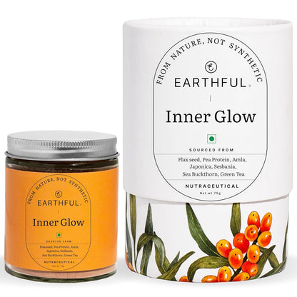 Earthful Plant-Based Collagen Supplement with Biotin & Omega 3 | 30-Day Glow Boost for Youthful Skin, Hydration & Radiance |100% Vegan, Easy Absorption Formula | 75 g