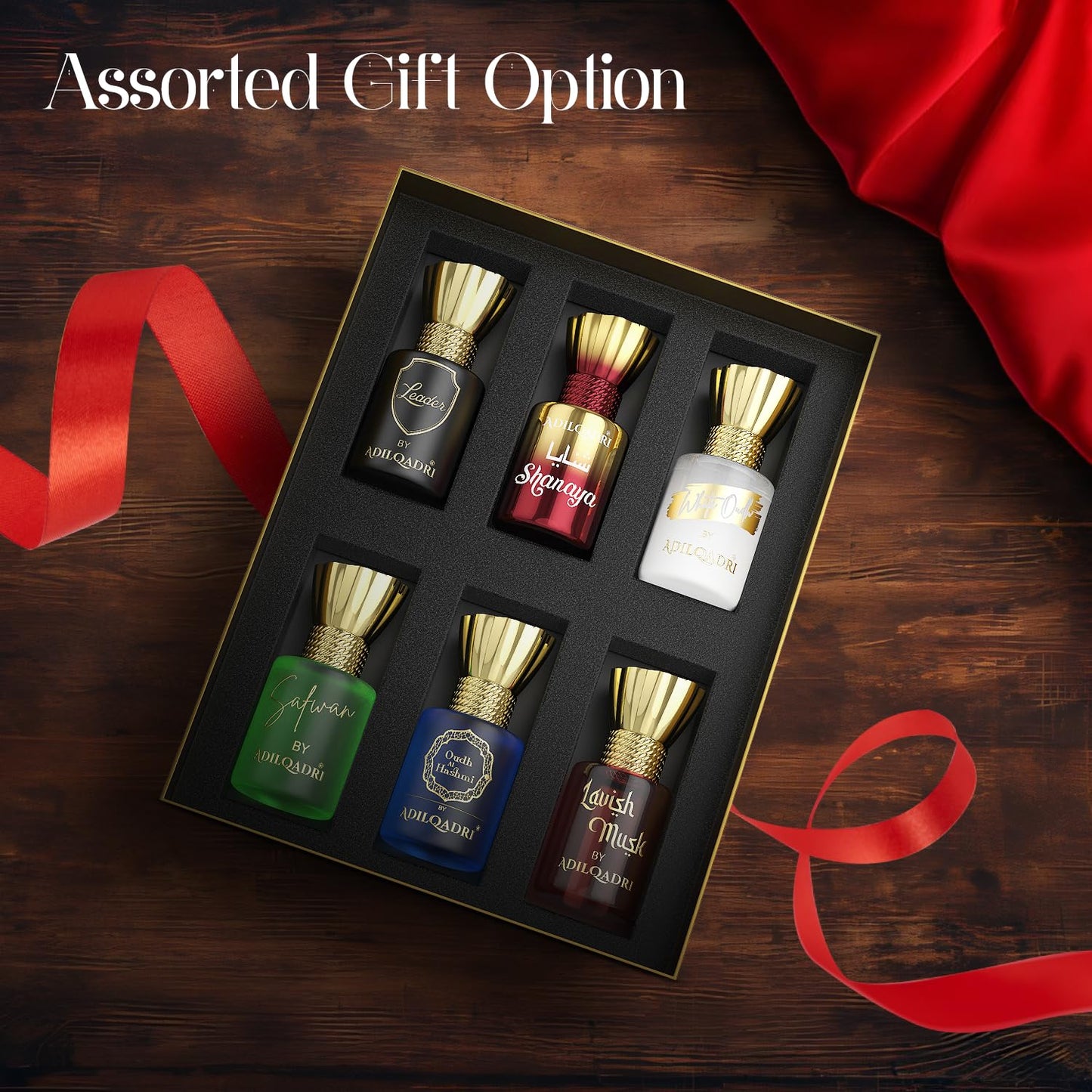 Adilqadri Assorted Luxury Attar Combo Perfume Gift Set for Men & Women (Pack of 6) â€“ Non-Alcoholic Roll-On attar Collection | Long-Lasting Fragrance Set | Gift Hamper for Him & Her | Ideal for Special Occasions | 5.5ml Each