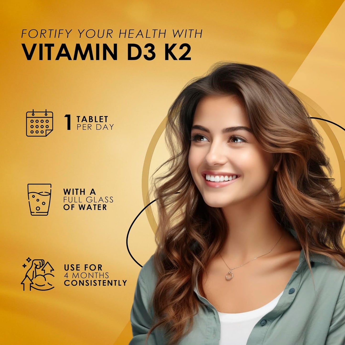Ambrosial Vitamin D3 & K2 Tablets 4000IU Vitamin D3 + 100Âµg K2 MK-7 for Healthy Bones, Muscles, and to Support The Immune System - 120 Tablets