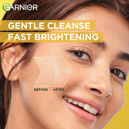 Garnier Skin Naturals Bright Complete Vitamin C Face Wash Gel | Gentle Cleanser - Vitamin C Face Wash For Brighter and Glowing Skin | Reduces Dullness | Daily Cleanser, For all Skin Types, 100g