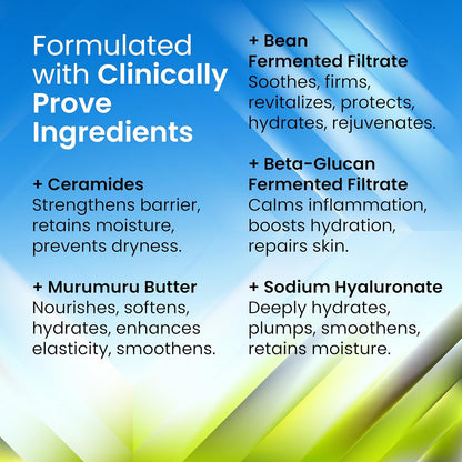 Get Nectar Happiness Barrier Repair Ceramides Moisturizer with Bean-Beta-Glucan Fermented Filtrate & Murumuru for Intense Moisturizing and Skin Strengthening 50ML