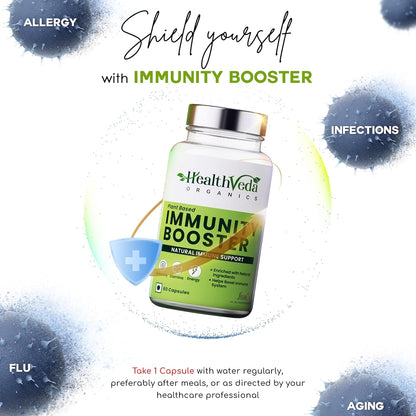 Health Veda Organics Natural Immunity Booster Capsules for Men & Women I Immunity blend of Amla, Giloy, Tulsi, Neem & Ashwagandha I 60 Veg Capsules I Improves Immunity to Fights Bacteria & Viruses