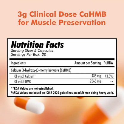 HMB 3000 | Boost Muscle Strength, Recovery & Endurance | Supports Lean Muscle Growth & Weight Gain | Advanced Size & Strength Formula | 150 Capsules, 30 Servings