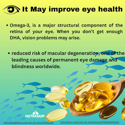 Nutrasium | Triple Strenght Omega-3 Fish Oil 2600 mg Per Serving | For Supports Heart, Brain, Eye, Joints, Skin, and Bone Health| 30 softgel Capsules.