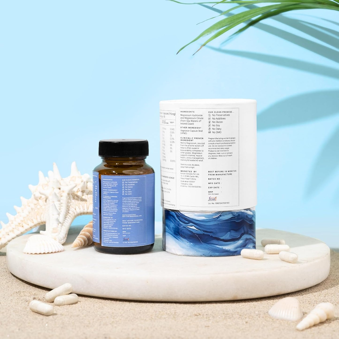 Earthful Marine Magnesium | Sourced from Ireland Sea Waters | For Restful Sleep, Stress Relief, Muscle Relaxation | 30 Capsules (30 Days Pack)