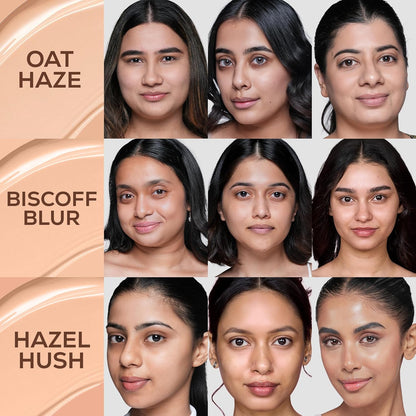 RENEE Bollywood Filter Blurring Liquid Foundation - Hazel Hush | Full Coverage, Matte Finish | Blurs Pores & Blemishes | Hydrates & Evens Skin Tone | With Niacinamide & Hyaluronic Acid | 30ml