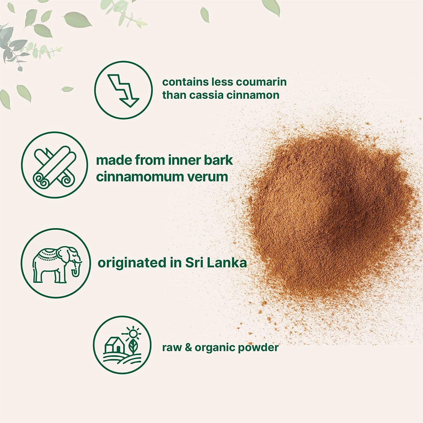 Namo organics - Cinnamon Powder 200g | Dalchini Cinnamon Powder | 100% Pure & Natural | Ceylon Dalchini Powder Spices Aroma & Flavour