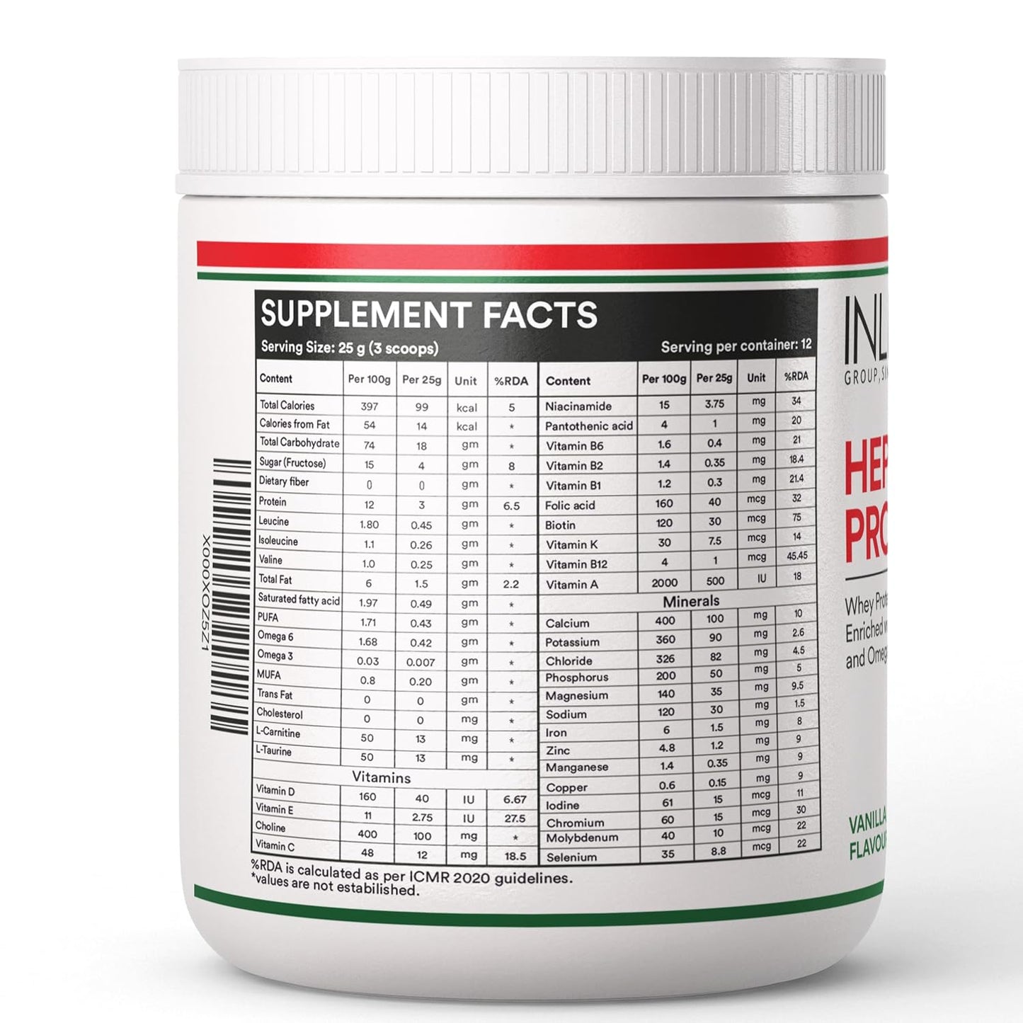 INLIFE Hepstan Liver Care Supplement | Whey Protein Powder with Vitamins Minerals & BCAAs | Nutraceutical for Men and Women â€“ 300g (Vanilla)