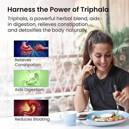 Healthvit Triphala Capsules | Herbal Digestive Aid | Constipation Relief Medicine - Natural Triphala for better bowel movement | 60 Capsules
