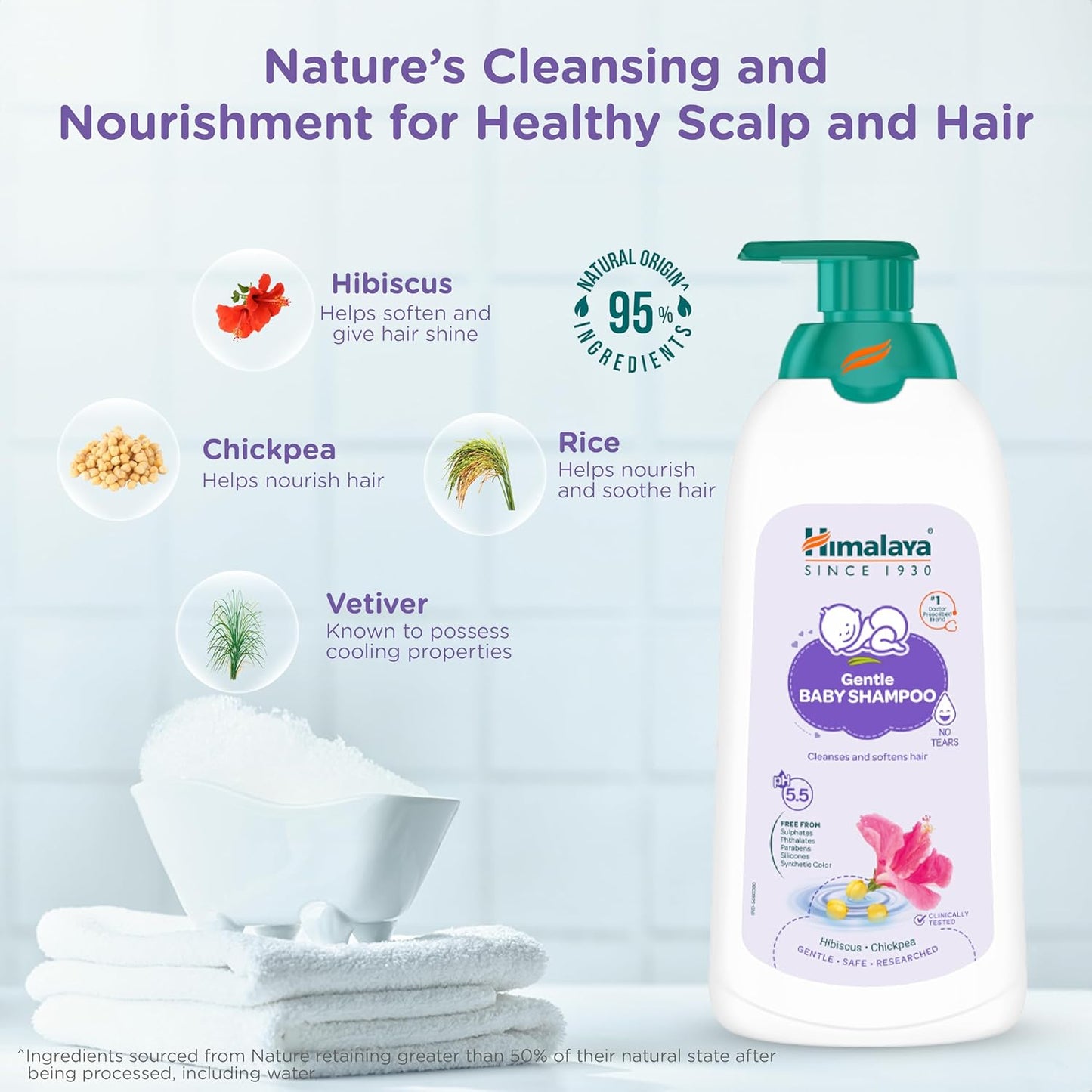 Himalaya Gentle Baby Shampoo 600ml | No Tears formula | Cleanses, softens and nourishes baby's hair