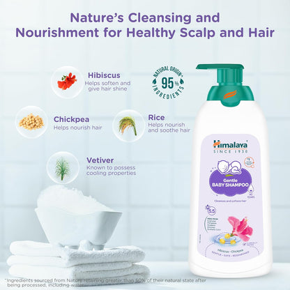 Himalaya Gentle Baby Shampoo 600ml | No Tears formula | Cleanses, softens and nourishes baby's hair