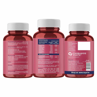 Carbamide Forte Coenzyme Q10 (CoQ10) 200mg with Selenium 40mcg | Supports Heart Health and Vascular Health | 100% Vegetarian â€“ 60 Capsules