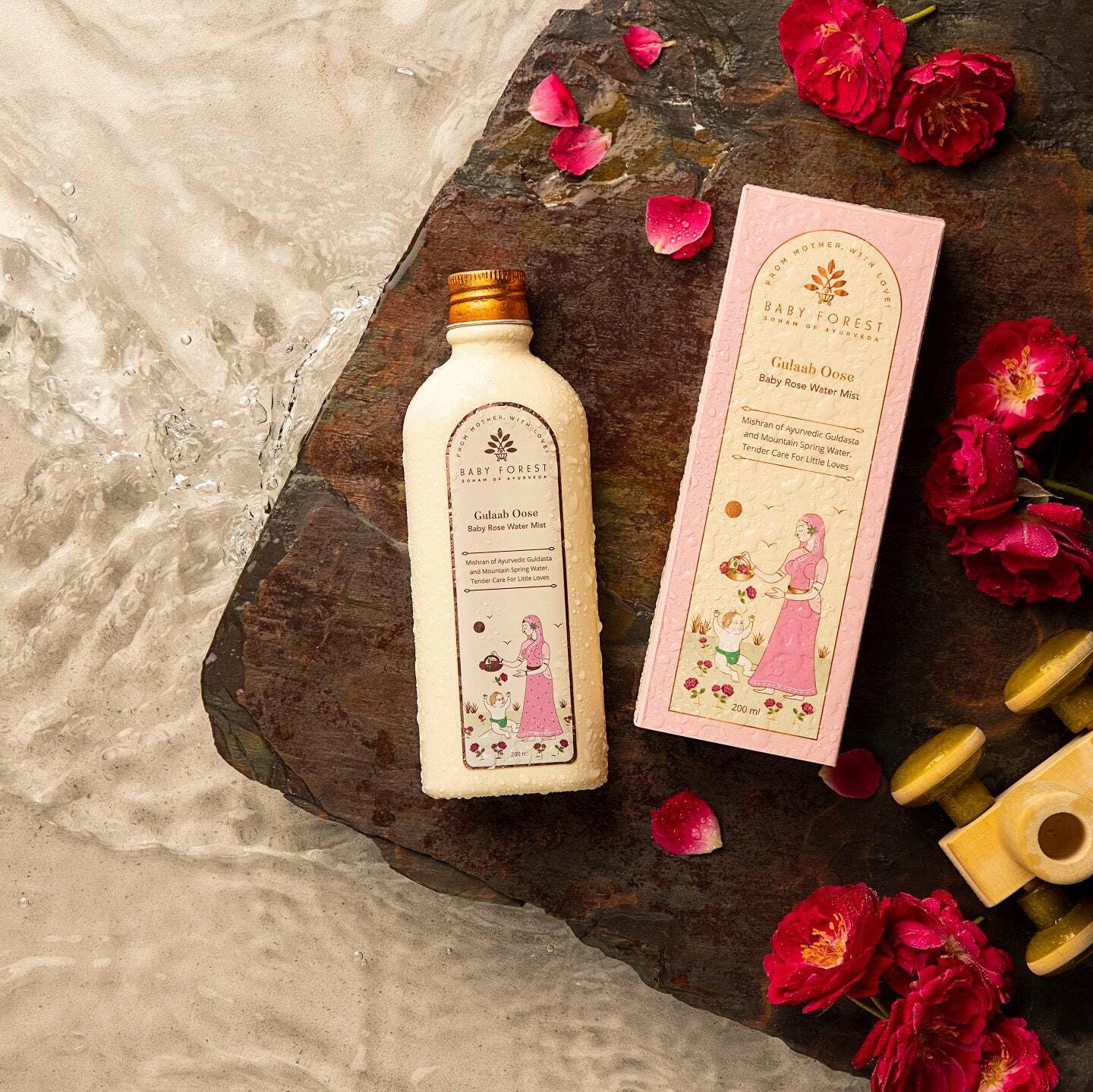 Baby Forest Gulaab Oose Rose Water Mist | For Baby’s Healthy Skin | Nourishing & Healing Properties | Refreshing Fragrance | Derma Safe | No Harmful Chemicals | 200ml