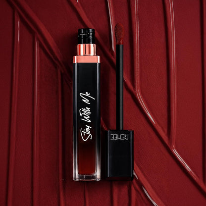 RENEE Stay With Me Matte Transferproof Liquid Lipstick- Mad for Maroon| Waterproof & Smudge-proof | Bold Pigment, Lightweight & Long-lasting | With Hyaluronic Acid & Vitamin E | 6 ml