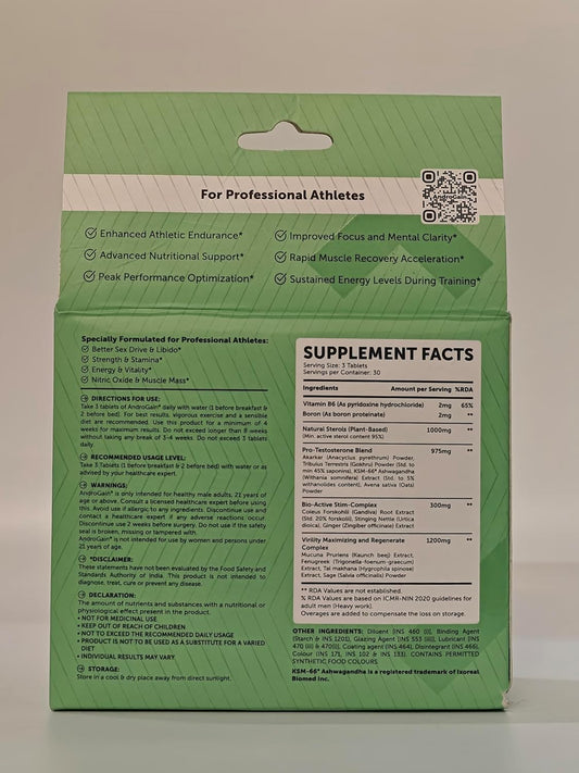 Plant Based Natural Anabolic Activator Gainer Supplement for Strength & Energy | Nutraceutical Supplement for Volume & Strength Training | Muscle Builder - (90Tablets, 30 Servings)