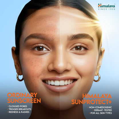 Himalaya Sun Protect+ Ultra Light Sunscreen | 90% Natural Origin Ingredients | In vivo tested SPF 50 PA++++ | Dermatologically tested for all skin types | No white cast | Sweat Resistant | 50g