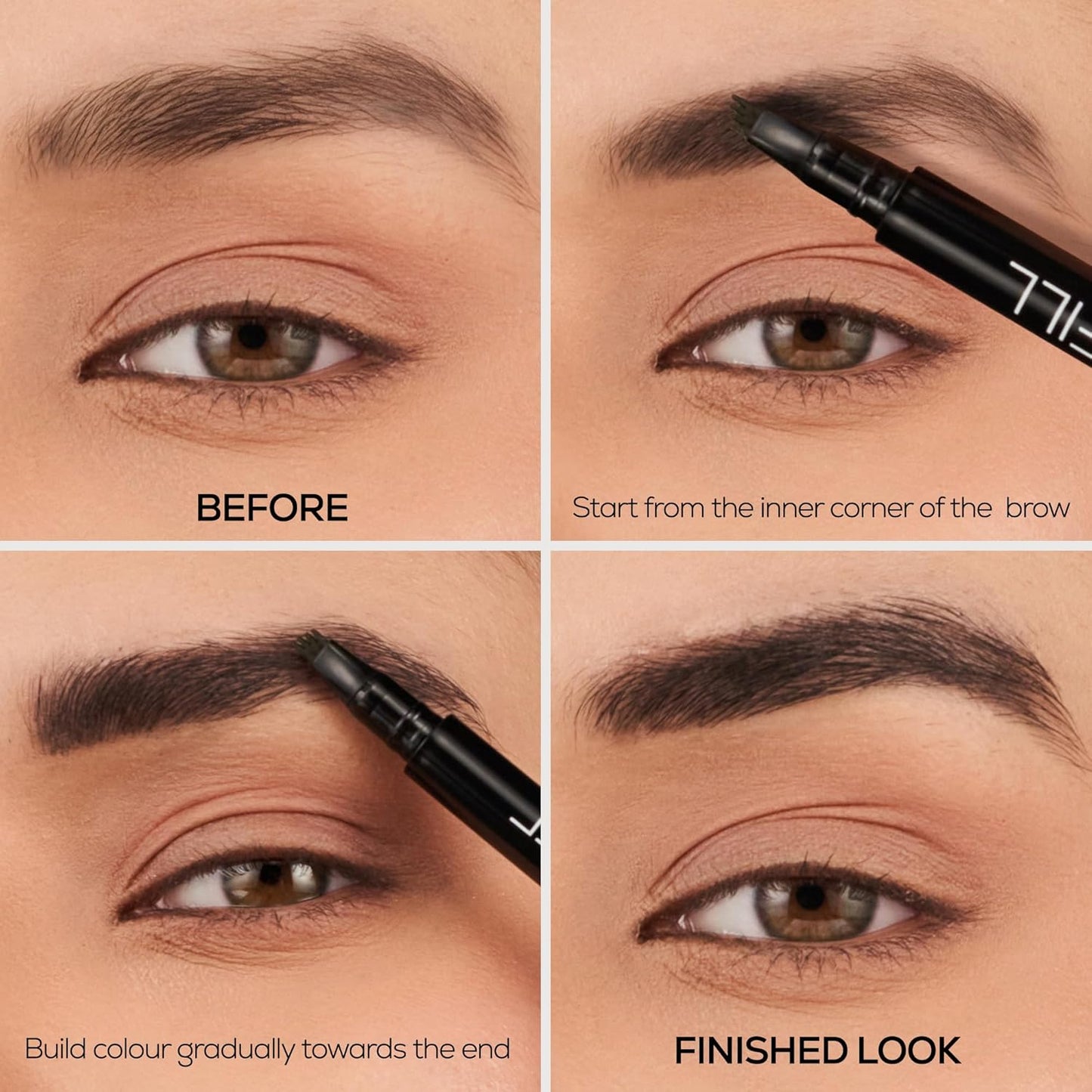 RENEE Browfill Eyebrow Pen - Brown | Waterproof & Smudge-Proof | One Swipe Application | Micro Precision | Natural & Long-Lasting Finish | For Denser & Fuller Eyebrows | Easy to Use | Cruelty-Free