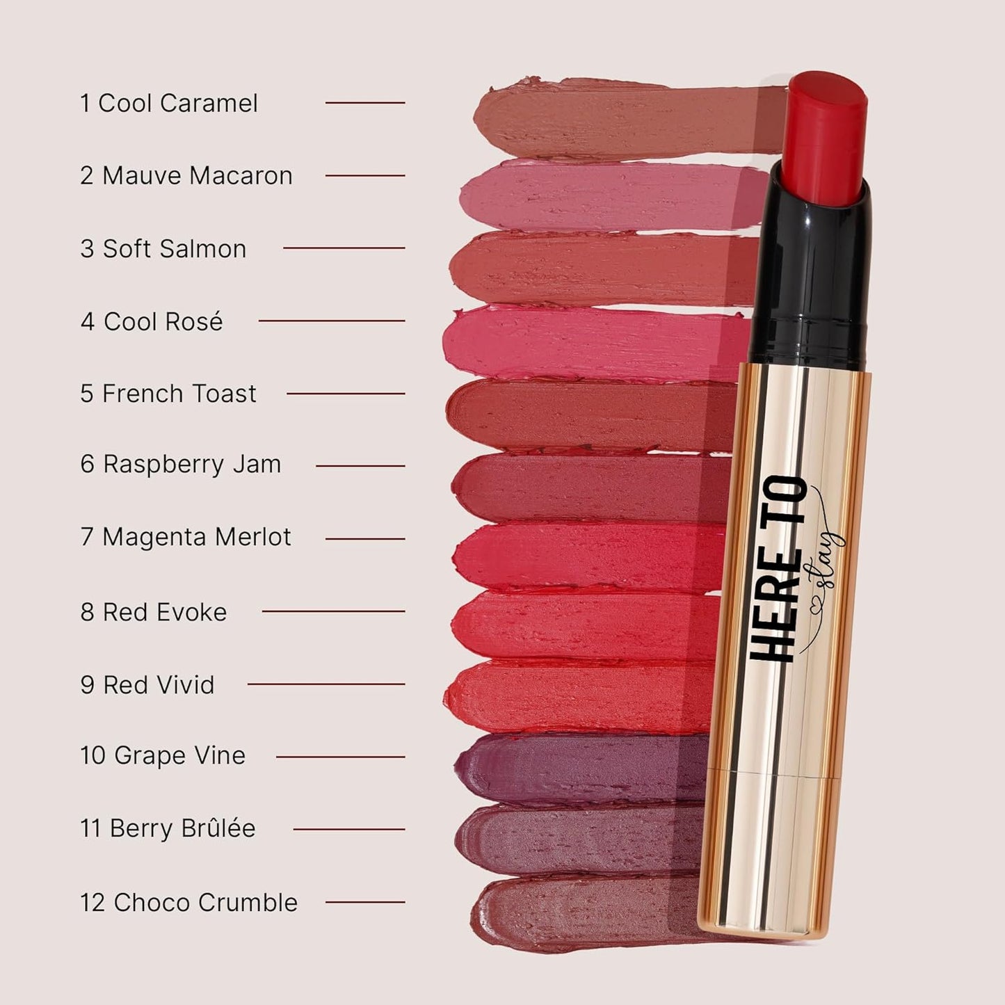 Swiss Beauty Select Here To Stay Lip Crayon | Velvety-Matte Finish | 12-Hour Stay | Enriched With Vitamin E | Retractable Packaging | Smooth Glide | 12 Gorgeous Shades | 2.5g, Shade- 5. French Toast