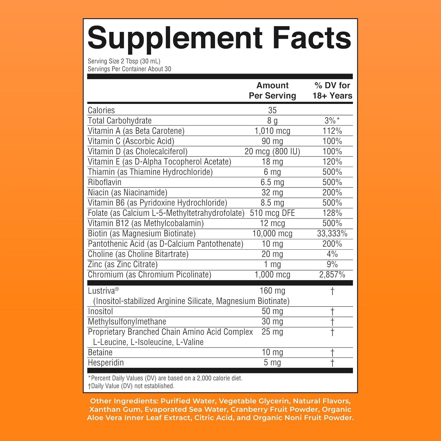 MARYRUTH'S Liquid Multivitamin + Hair Growth | Clinically Tested in Women for Thicker Hair & Facial Wrinkles | Biotin 10000mcg | Lustriva Hair Growth Supplements | Skin Care | Ages 18+ | 30 Fl Oz