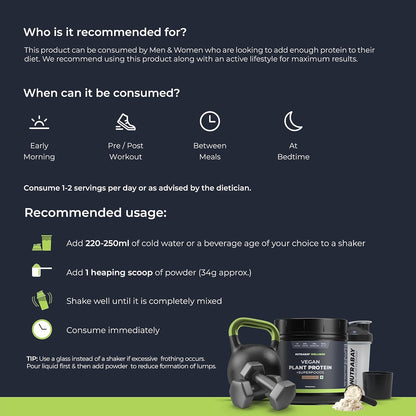 Nutrabay Wellness Vegan Plant Protein Powder + Superfoods 24g Protein per Serving â€“ Complete Amino Acid, Pea & Brown Rice, Sugarfree â€“ 500g, Rich Chocolate | 100% Authentic Clean Protein