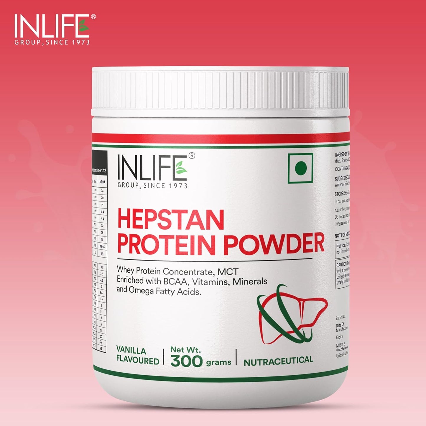 INLIFE Hepstan Liver Care Supplement | Whey Protein Powder with Vitamins Minerals & BCAAs | Nutraceutical for Men and Women â€“ 300g (Vanilla)