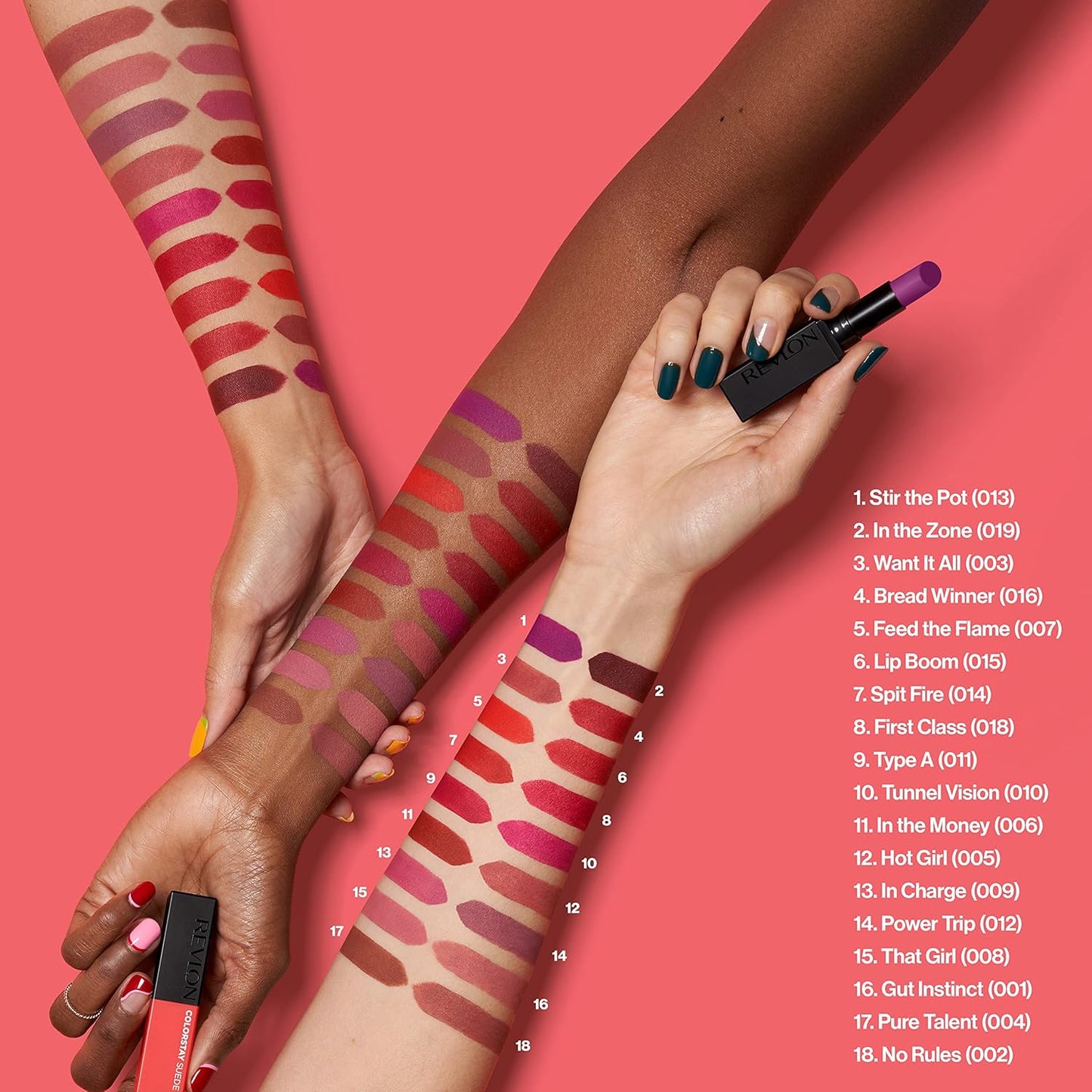 Revlon Lipstick, ColorStay Suede Ink, Built-in Primer, Infused with Vitamin E, Waterproof, Smudge-proof, Matte Color, 003 Want It All, 2.55 g