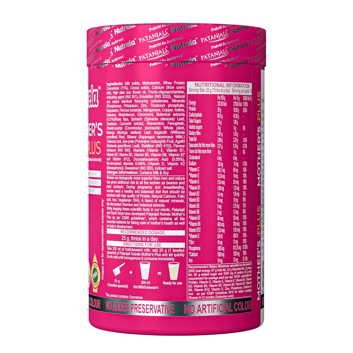Nutrela Mother`s Plus Protein Supplement Nutrition for Pregnancy & Lactation, No Added Sugar, No Preservative - 400g