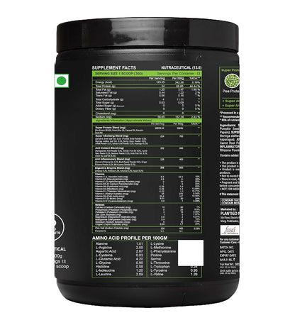 Plantigo Clean Protein Powder Men & Women | 24g Plant Protein, 4.4g BCAA, 2g Leucine, 4g Fiber | No Sugar, No Dairy, No Preservatives | 4x Fast Digest, Stress & Muscle Recovery | Swiss Chocolate 500g