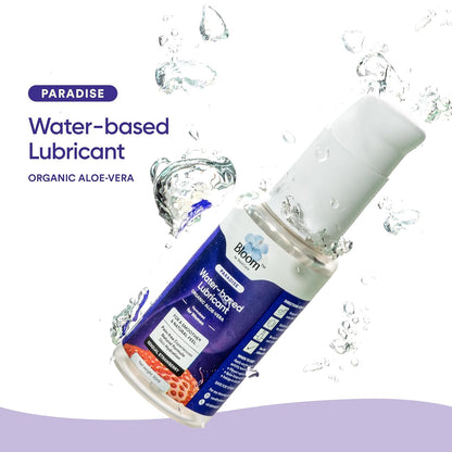 Bloom Water-Based Lubricant & Massage Gel | (50 ml) | For Long-lasting Painless Experiences | Non-Staining Lube for Dryness | Non-Sticky & pH Balanced Formula | Strawberry Flavour
