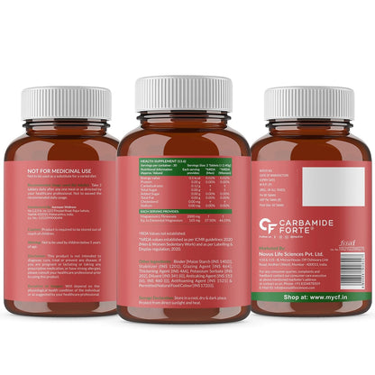 Carbamide Forte L Threonate 2000mg Per Serving | Magnesium Supplement for Memory, Focus & Better Sleep â€“ 60 Veg Magnesium Tablets
