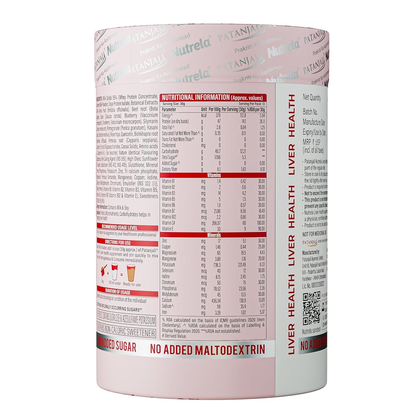 Nutrela Liver Health | High-Protein Nutritional Supplement for Liver Detox & Repair | Botanical Extracts & 21 Micronutrients â€“ 400g