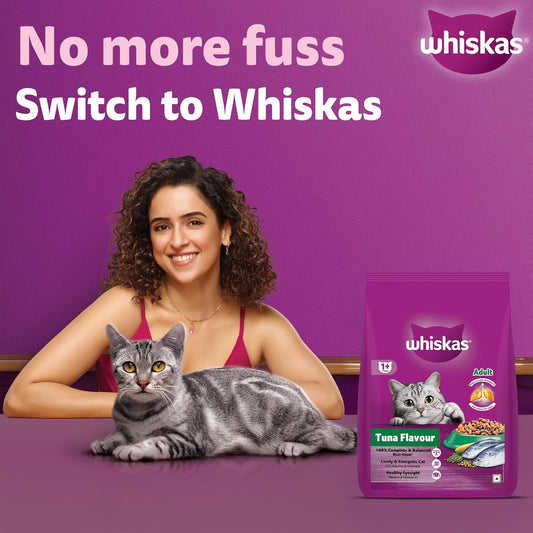 Whiskas Adult (1+ Years) Dry Cat Food, Tuna Flavour, 1.2 kg, Contains 41 Essential Nutrients, Complete & Balanced Nutrition for Adult Cats