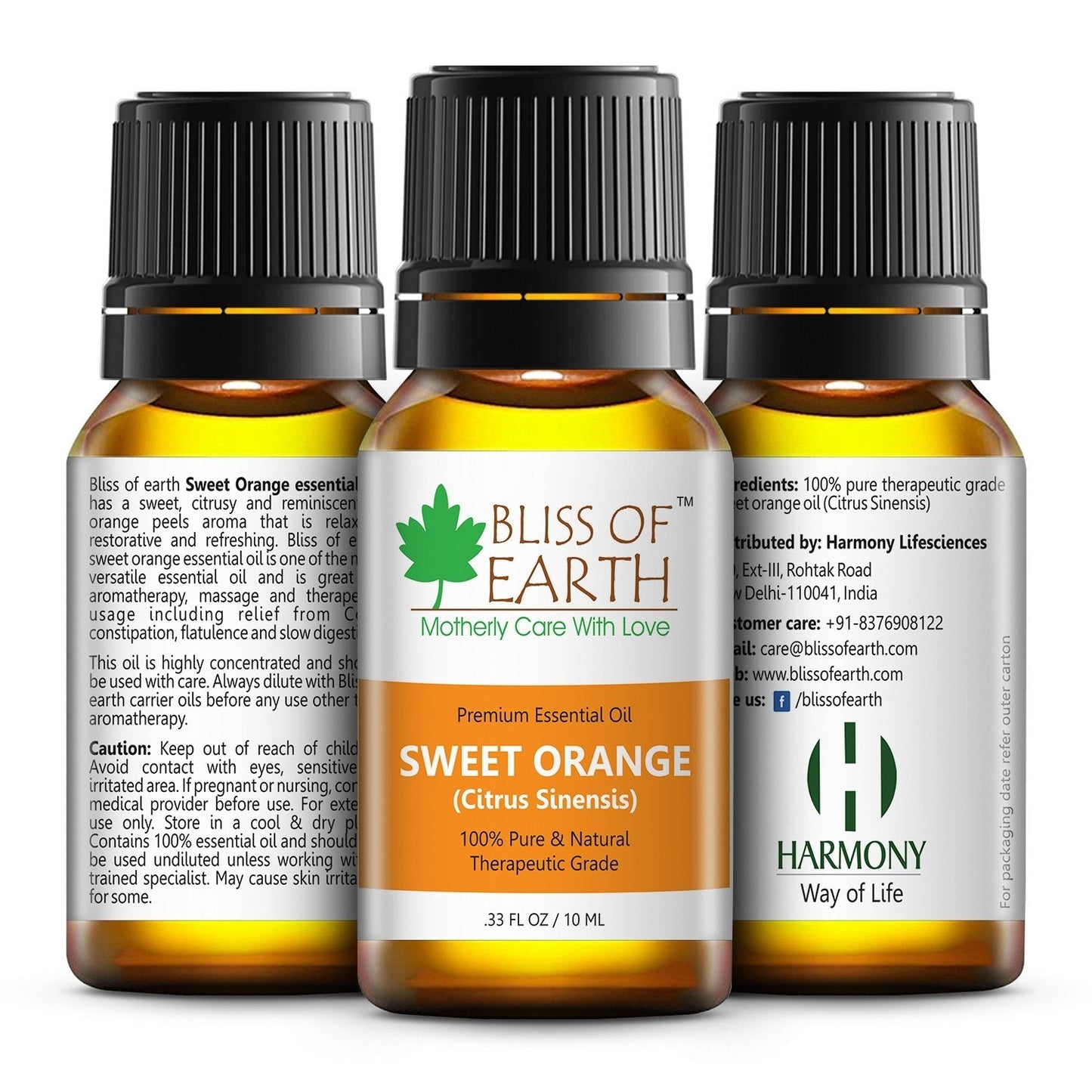 Bliss of earth 100% Pure SWEET ORANGE Essential Oil 10 ML Bottle Therapeutic Grade Essential Oils Ideal For Aromatherapy