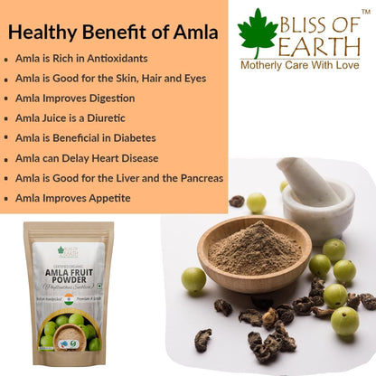 Bliss of Earth Amla Powder for Eating – 453g Pure & Natural Amla Powder for Hair Growth, Skin, Drinking & Overall Wellness | Natural Indian Gooseberry Powder