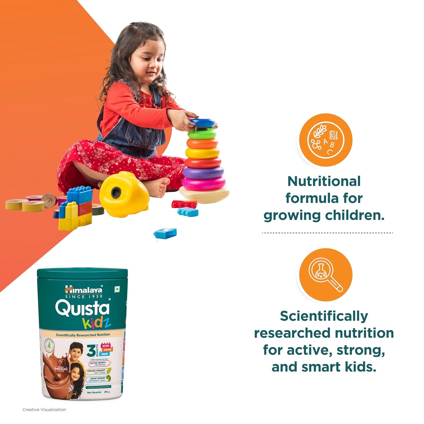 Himalaya Quista kidz | Chocolate Flavor | All-Round NutritionalFormulaFor Growing Children | Scientifically Researched NutritionFor Active, Strong, And Smart kids|200G