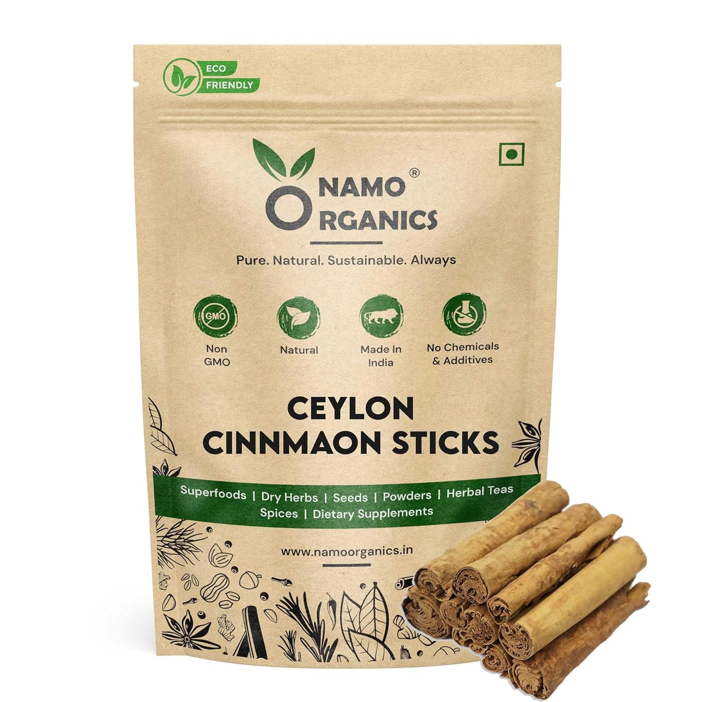 Namo Organics - 200g - Ceylon Cinnamon Sticks Original | Organic Sri lankan Dalchini Cinnamon - | Worlds Finest Whole Dalchini Stick