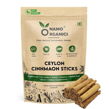 Namo Organics - 200g - Ceylon Cinnamon Sticks Original | Organic Sri lankan Dalchini Cinnamon - | Worlds Finest Whole Dalchini Stick