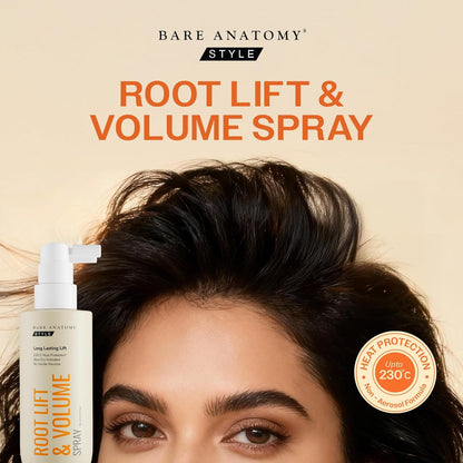 Bare Anatomy Root Lift & Volume Spray | Heat-Activated Hair Volumizer for Fine, Thin & Flat Hair | Instant Root Lift, Long-Lasting Body & Bounce | Humidity & Heat Resistant | 135ml