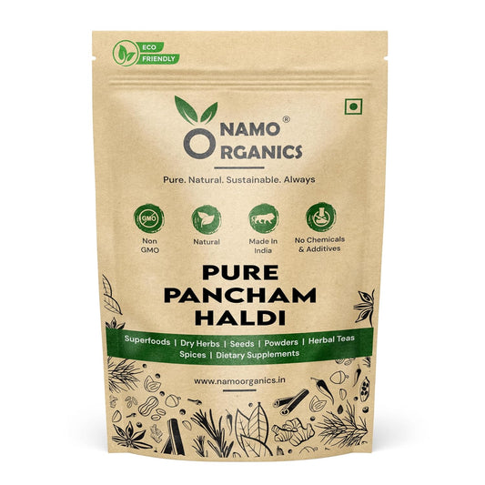 Dr Recommended - Organic Pancham Haldi 200g - Powder Ayurvedic Turmeric Blend with 5 Types of Turmeric Pure & Natural & Original By Namo Organics