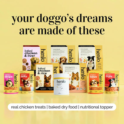 Henlo Chicken and Egg Baked Dry Dog Food for Adult and Puppy Dogs | 800G | 100% Human-Grade Ingredients | Nutritionally Balanced Healthy Dog Food