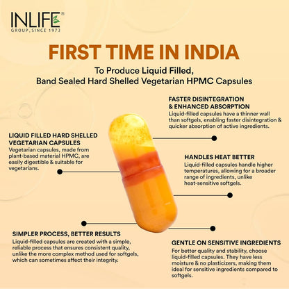 INLIFE Curcumin Capsules with Turmeric Oil | 71% Turmerones & 95% Curcuminoids | Supercritical COâ‚‚ Extracted Oil Supplement | Immune Support & Joint Health â€“ 60 Liquid Filled Vegetarian Capsules